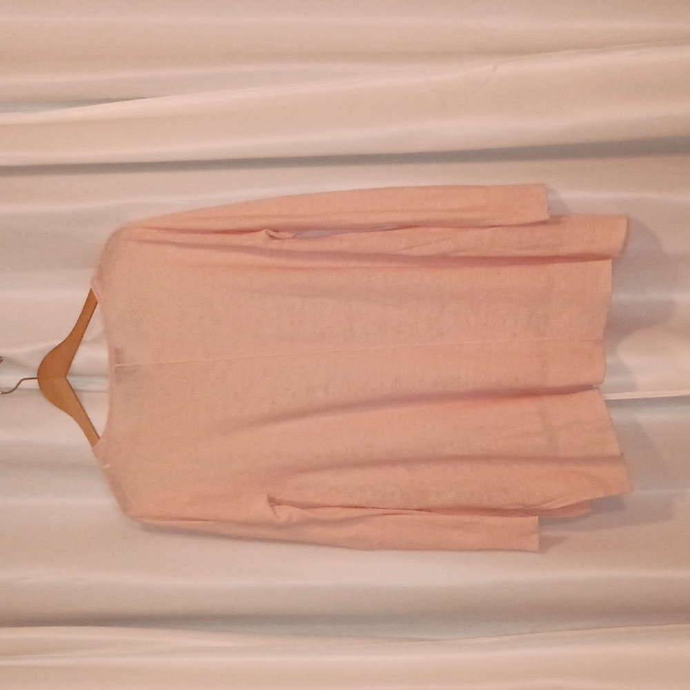 Donna Karan Knit Linen Pullover Size Medium Pink/Salmon - Picture 2 of 10